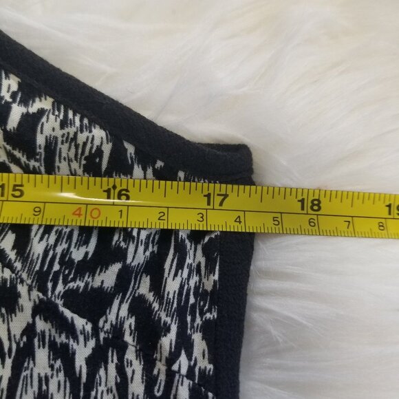 3Stones Black White Patterned 100% Cotton Tank Top Casual Lightweight Cross Back - Picture 8 of 8